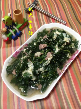 Chinese Wolfberry Leaf Lean Meat Egg Drop Soup recipe