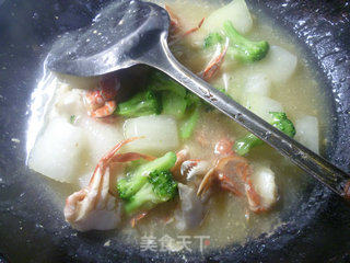 Broccoli, Crab, Winter Melon Soup recipe