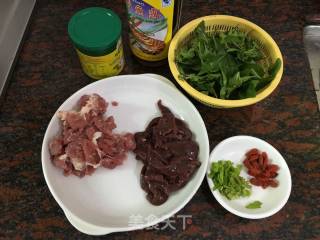 #春食野菜香#pig Liver and Wolfberry Vegetable Soup recipe