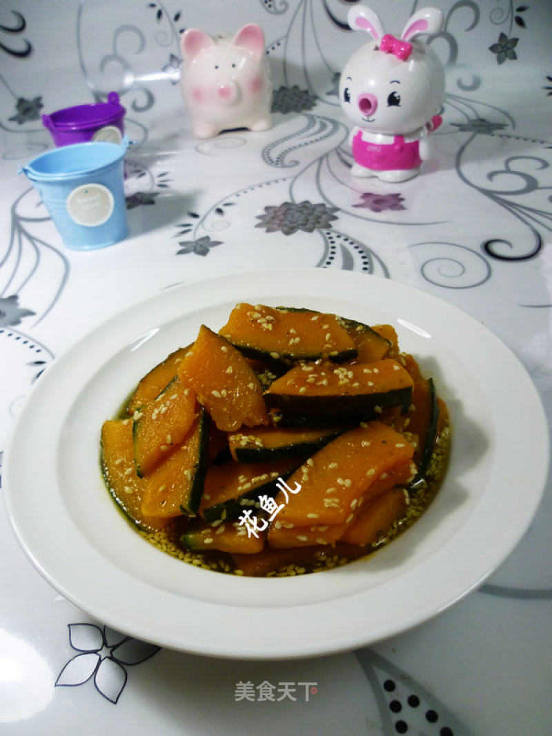 Stir-fried Japanese Pumpkin with White Sesame recipe