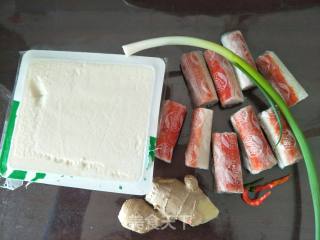 Steamed Tofu with Crab Sticks recipe
