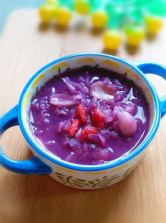 Purple Sweet Potato Lily Tremella Congee recipe