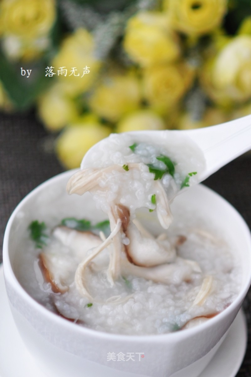 Mushroom Chicken Congee recipe