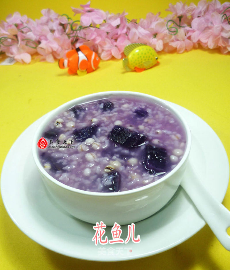 Purple Potato and Barley Rice Congee recipe