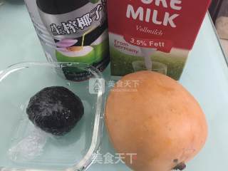 Mango White Snow Black Glutinous Rice Sweet and Sweet recipe