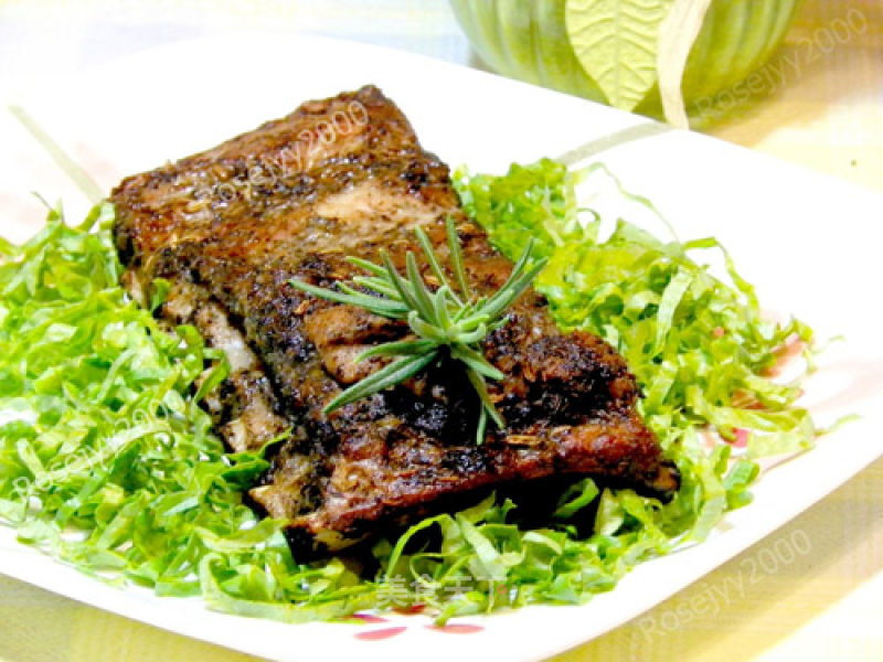 Grilled Pork Ribs with Lemon and Pepper Salt recipe