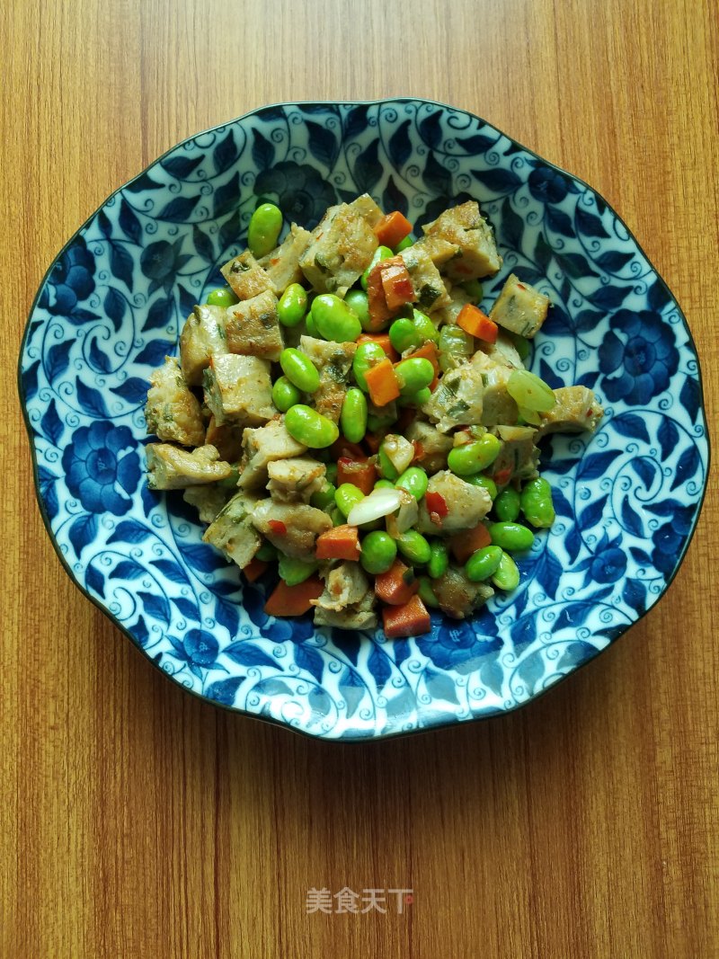 Fried Edamame with Fish Cakes