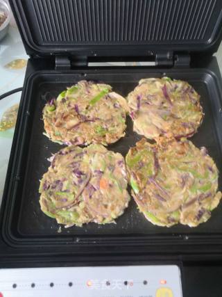 Any Vegetable Pancake ~ Purple Cabbage, Onion and Chili Shreds recipe