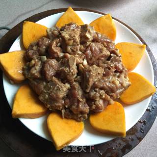 Steamed Pumpkin with Pork Ribs recipe