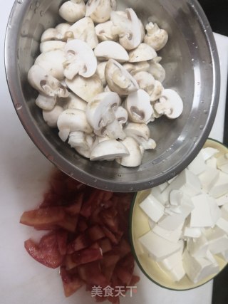 White Mushroom Tofu Soup recipe