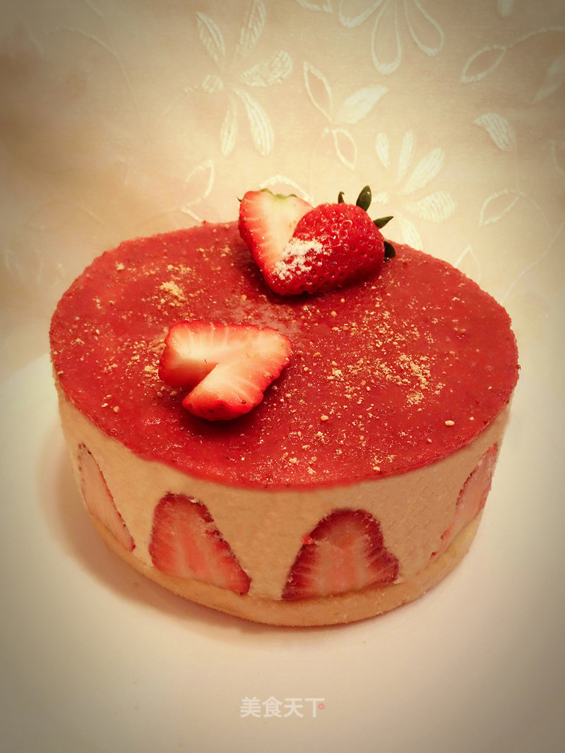 Strawberry Custard Mousse Cake recipe