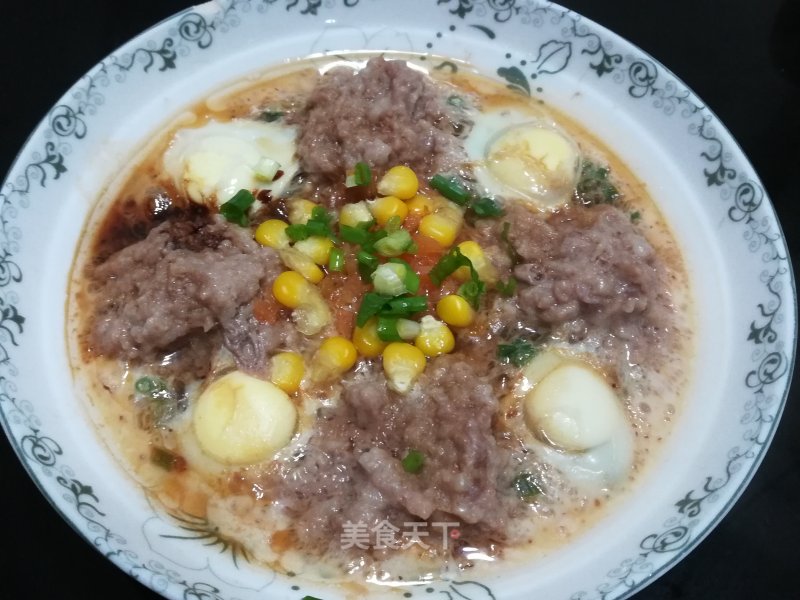 Steamed Meat Cake with Quail Eggs recipe