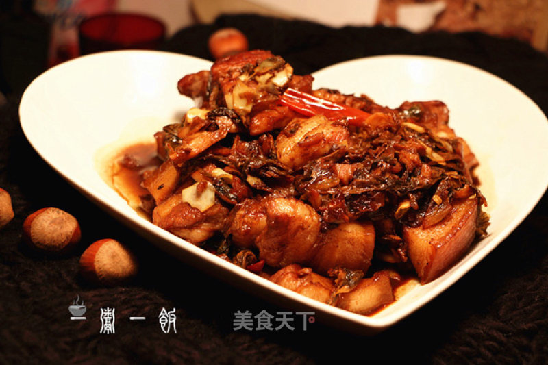 Braised Pork Belly with Plum Dried Vegetables recipe