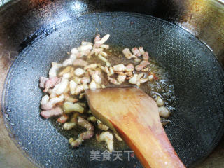 Stir-fried Mung Bean Sprouts with Shredded Pork and Wrinkled Pepper recipe