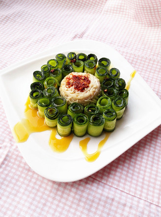 Cucumber Enoki Mushroom with Chicken Sauce recipe