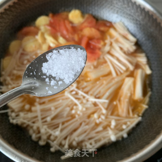 Tomato Egg Tofu Enoki Mushroom recipe