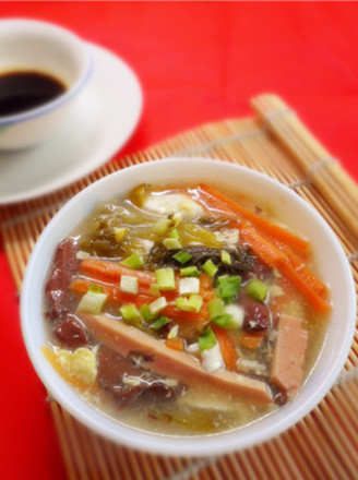 Sour Soup with Blood Tofu recipe