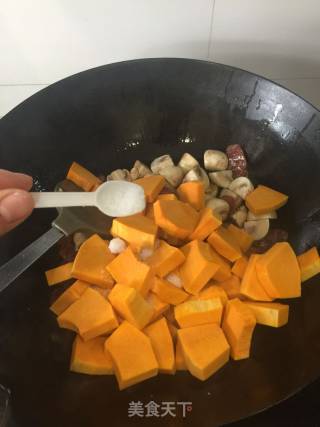 Lazy Version Pumpkin Mushroom Sausage Rice recipe