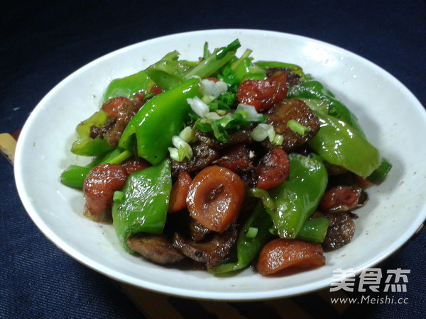 Stir-fried Meatballs with Green Peppers recipe