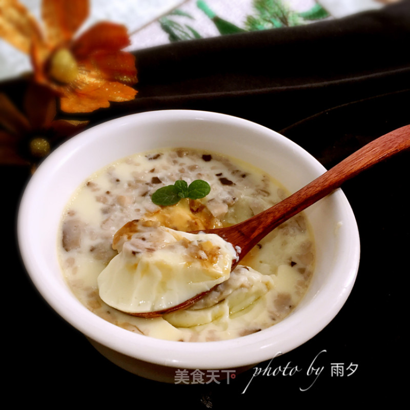 Steamed Egg with Mushroom Minced Meat recipe