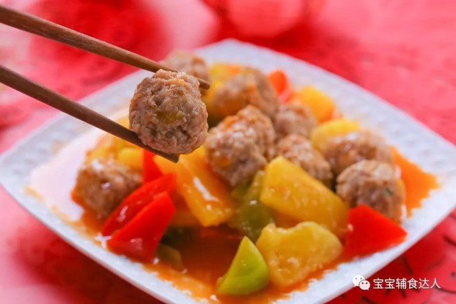 Sweet and Sour Pineapple Meatballs Baby Food Supplement Recipe recipe