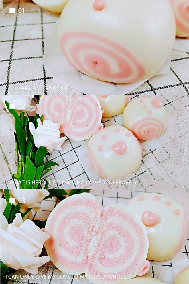 Creative Steamed Buns-two-color Cat's Claw Milk Knife to Cut Steamed Buns recipe