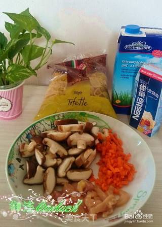 Pasta with Mushrooms and Chicken in White Sauce (=＾● W ●＾=) recipe