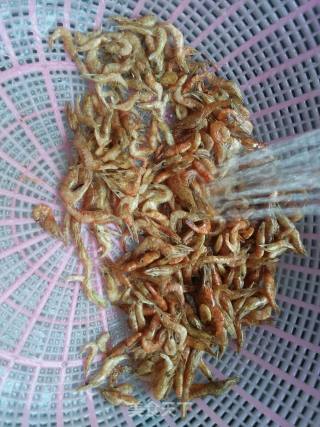 Fried Dried Small River Prawns with Carrots recipe