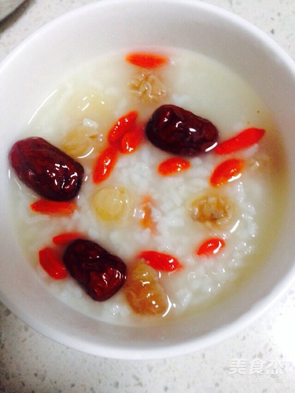 Brown Sugar, Red Dates, Longan, Wolfberry Rice Porridge recipe