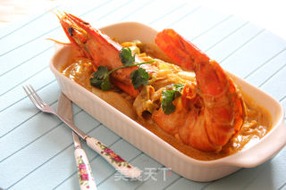 【winter Lettuce】——thai Red Curry Shrimp recipe