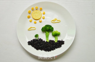 Three Small Trees-black Rice Broccoli recipe