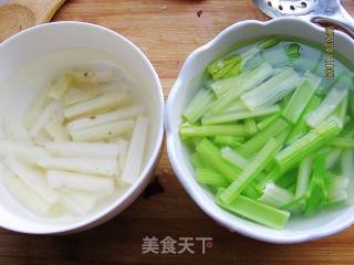 Celery and Yam Strips recipe