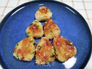 Green Vegetable Ham Rice Ball recipe