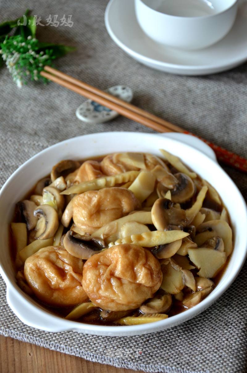 Mushroom, Bamboo Shoots, Burnt Oil and Gluten recipe