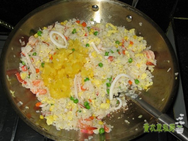 Seafood Pineapple Fried Rice recipe