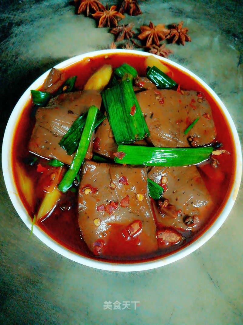 Roasted Duck Blood with Green Garlic recipe