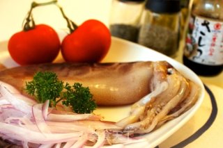 Cured Rice with Grilled Squid recipe