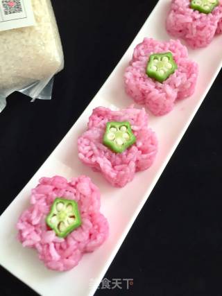 #信之美五常米试吃#pink Flower Rice Ball recipe