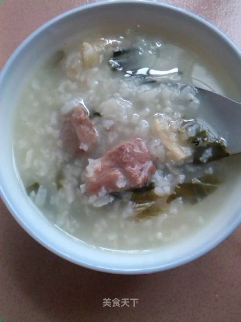 Dried Vegetable Pork Bone Congee recipe