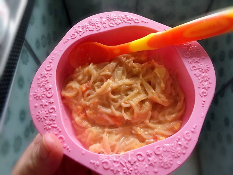 Tomato and Egg Yolk Noodles (baby Food Supplement for 6-12 Months)