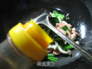 #trust of The Beauty# Stir-fried White Mushroom with Garlic and Ham recipe