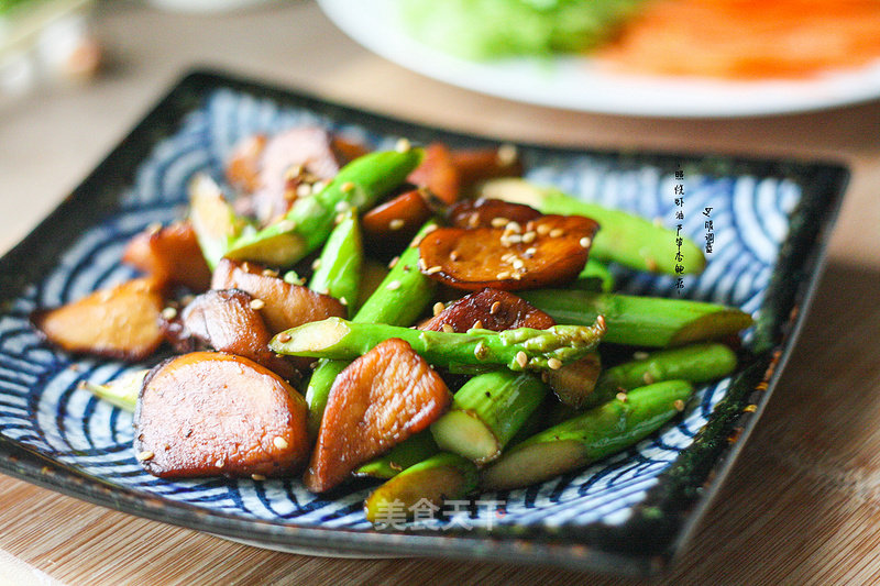 Teriyaki Shrimp Sauce with Asparagus and King Pleurotus recipe