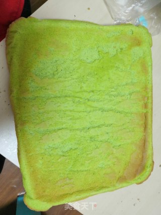 Spinach Purple Sweet Potato Cake Roll recipe