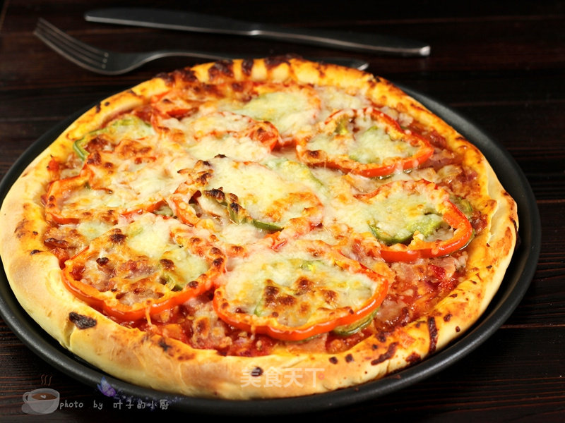 【aca Ab-2cm15 Automatic Bread Maker】double Pepper Bacon Pizza recipe