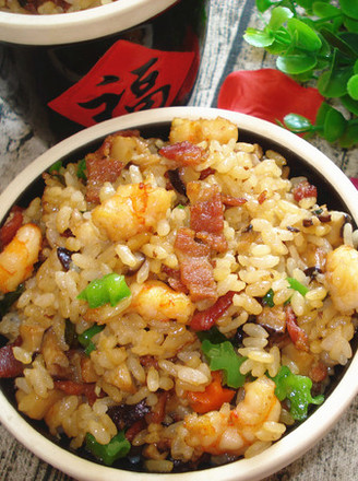 Braised Rice with Bacon and Shrimp recipe