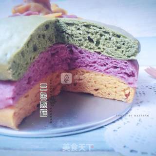 Three-color Steamed Cake recipe