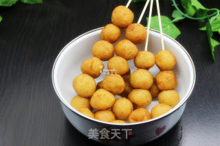 Potato Meatball Skewers with Salad Dressing recipe