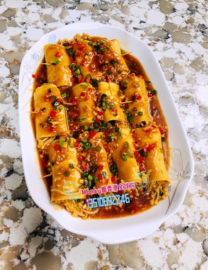 Enoki Mushroom Bean Curd Roll recipe