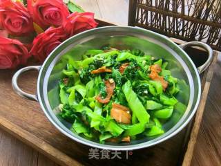 Stir-fried Mustard with Pork Belly recipe