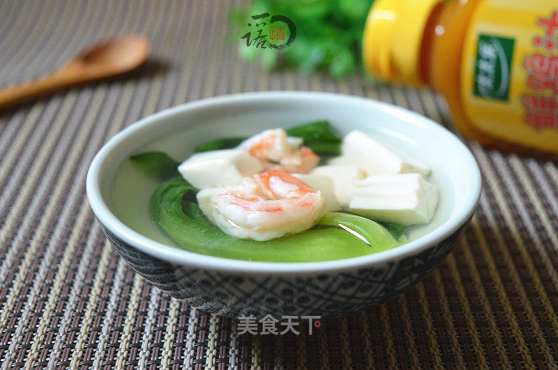 #trust之美# Shrimp and Choy Sum Tofu recipe